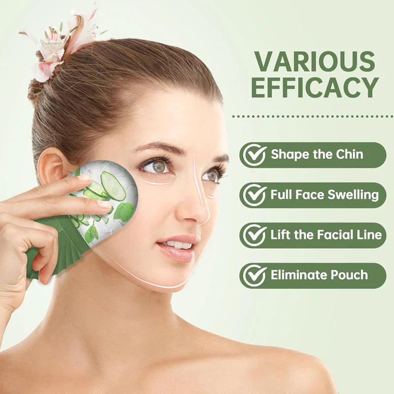 Ice Face Roller: Ice Cube Beauty Massage, Silicone Ice Mold For Eye Puffiness, Shrinking Pores, and Defining Jawline.