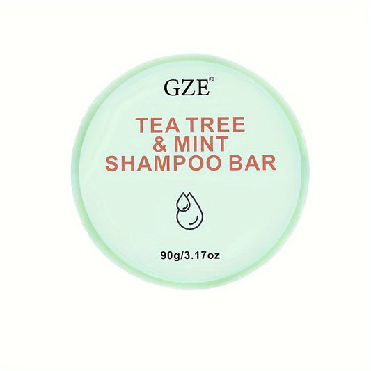 GZE Tea Tree & Mint Clarifying Bar Shampoo for Hair Dandruff | Removes Loose Dandruff Flakes Shampoo Bar for Itchy Scalp